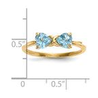 14k Polished December/Light Swiss Blue Topaz Bow Ring