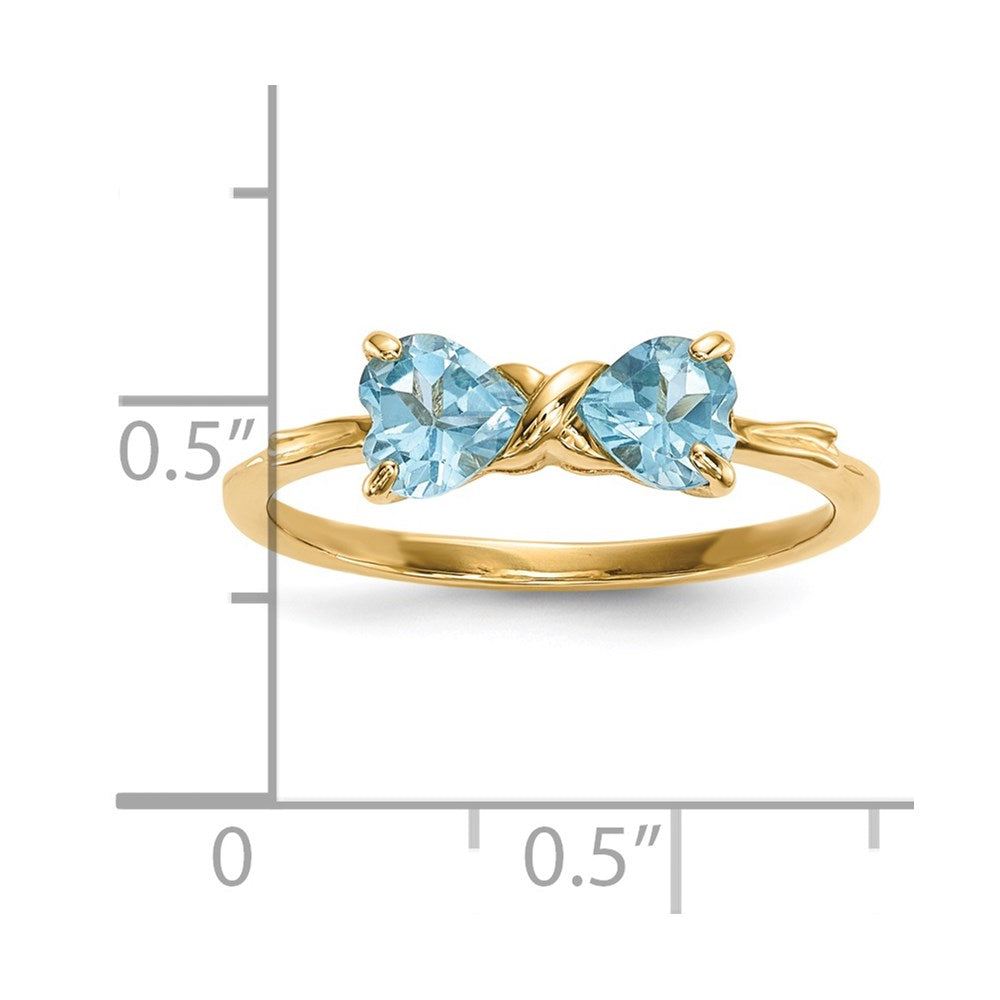 14k Polished December/Light Swiss Blue Topaz Bow Ring