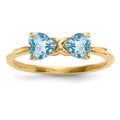 14k Polished December/Light Swiss Blue Topaz Bow Ring