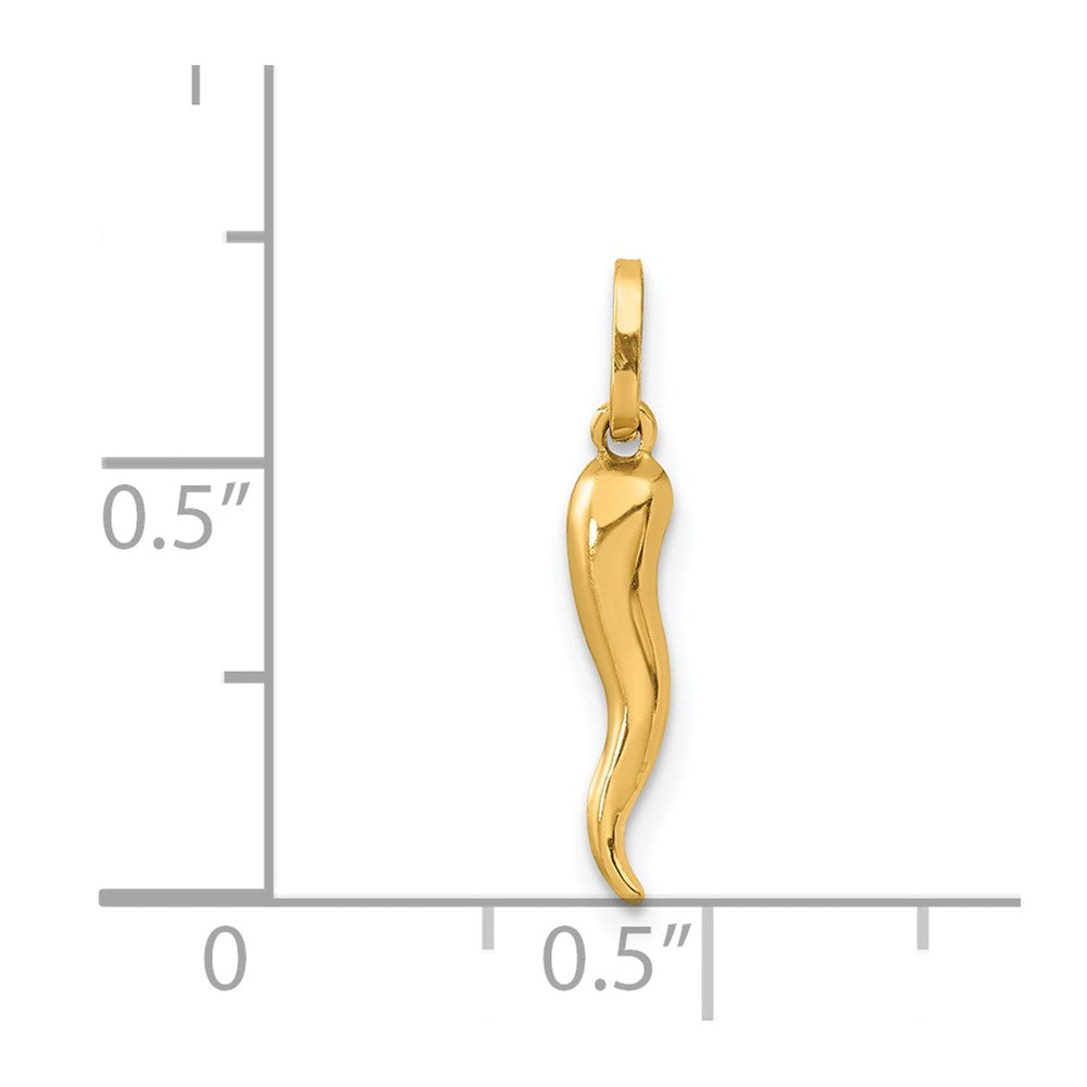 14k 3-D Italian Horn Charm