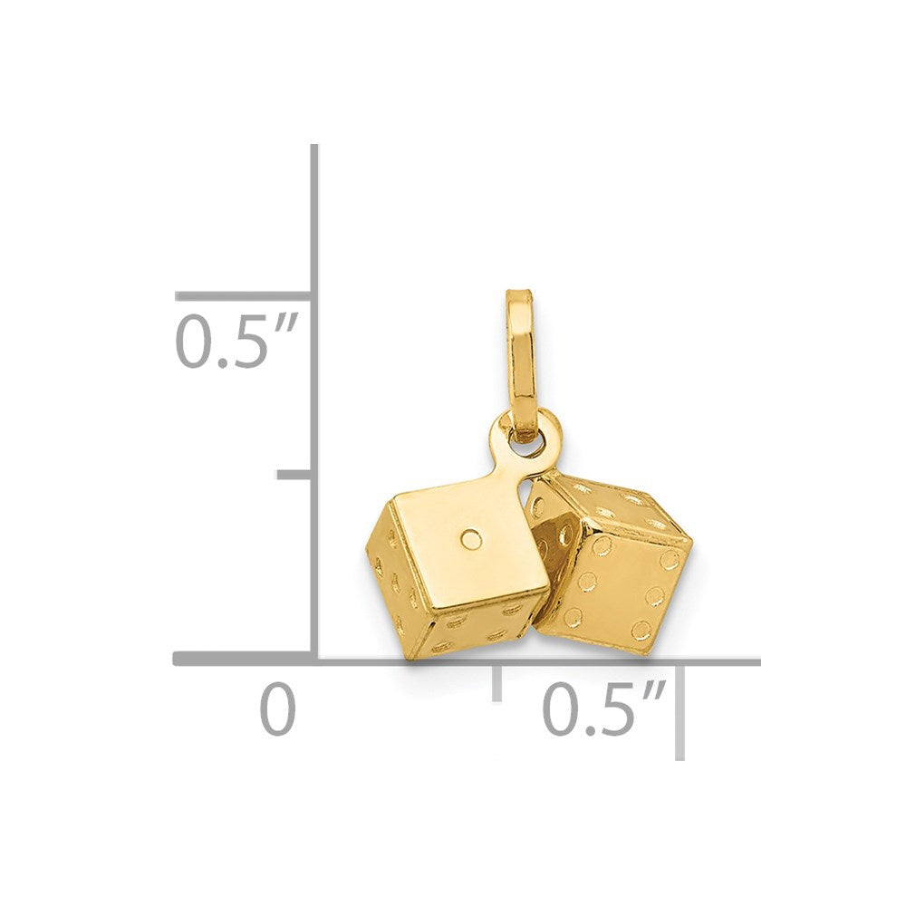 14k  3-D Dice Charm