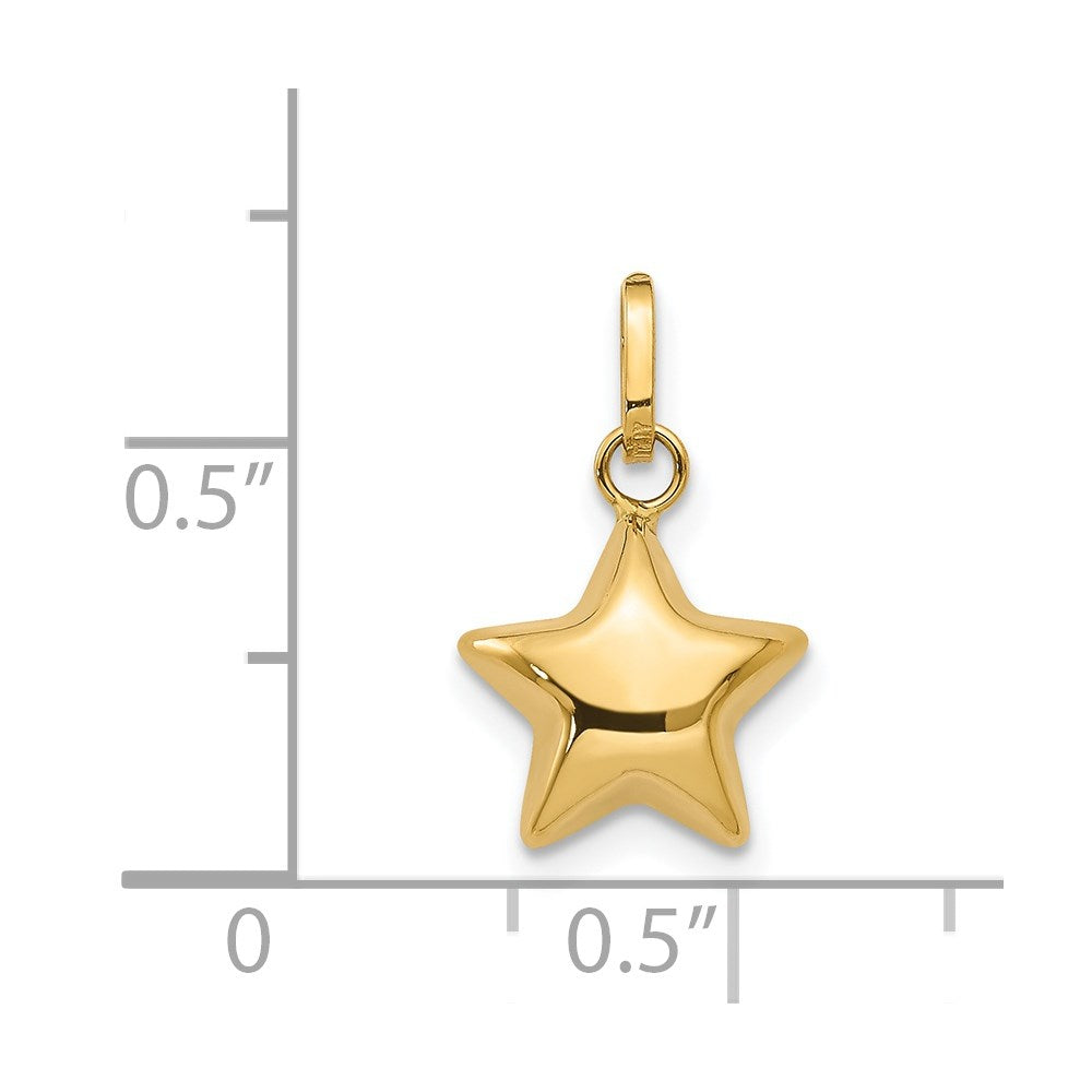 14k 3-D Puffed Star Charm