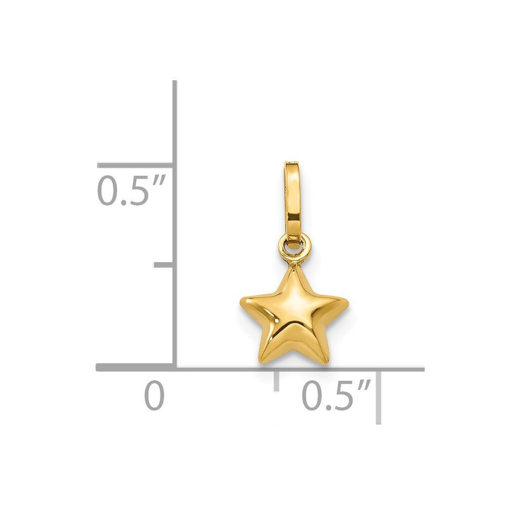 14k 3-D Puffed Star Charm