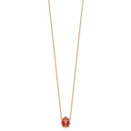 14K Polished Red and Black Enameled Ladybug 17 inch Necklace Plus 1 inch Extender
