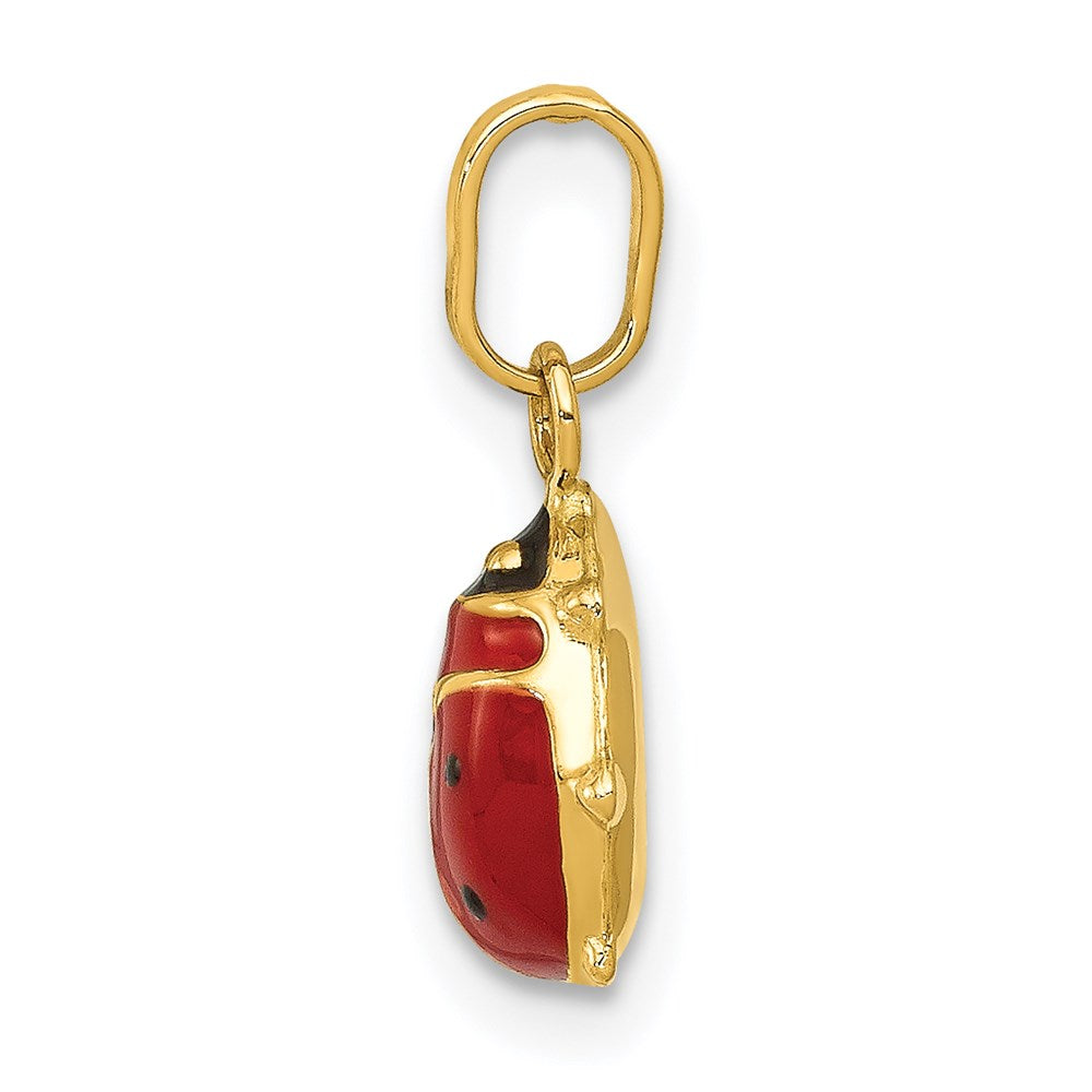 14k Red and Black Enameled Ladybug Charm