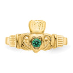 14k Green CZ Claddagh Ring