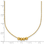 14k Chain with Four 4mm Spacer Beads 18 inch Necklace