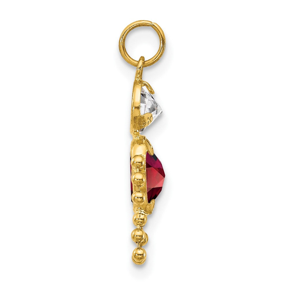 14k January Boy Synthetic Birthstone Charm