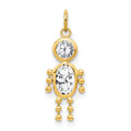 14k April Boy Synthetic Birthstone Charm