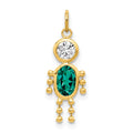 14k May Boy Synthetic Birthstone Charm