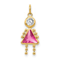 14k October Girl Synthetic Birthstone Charm