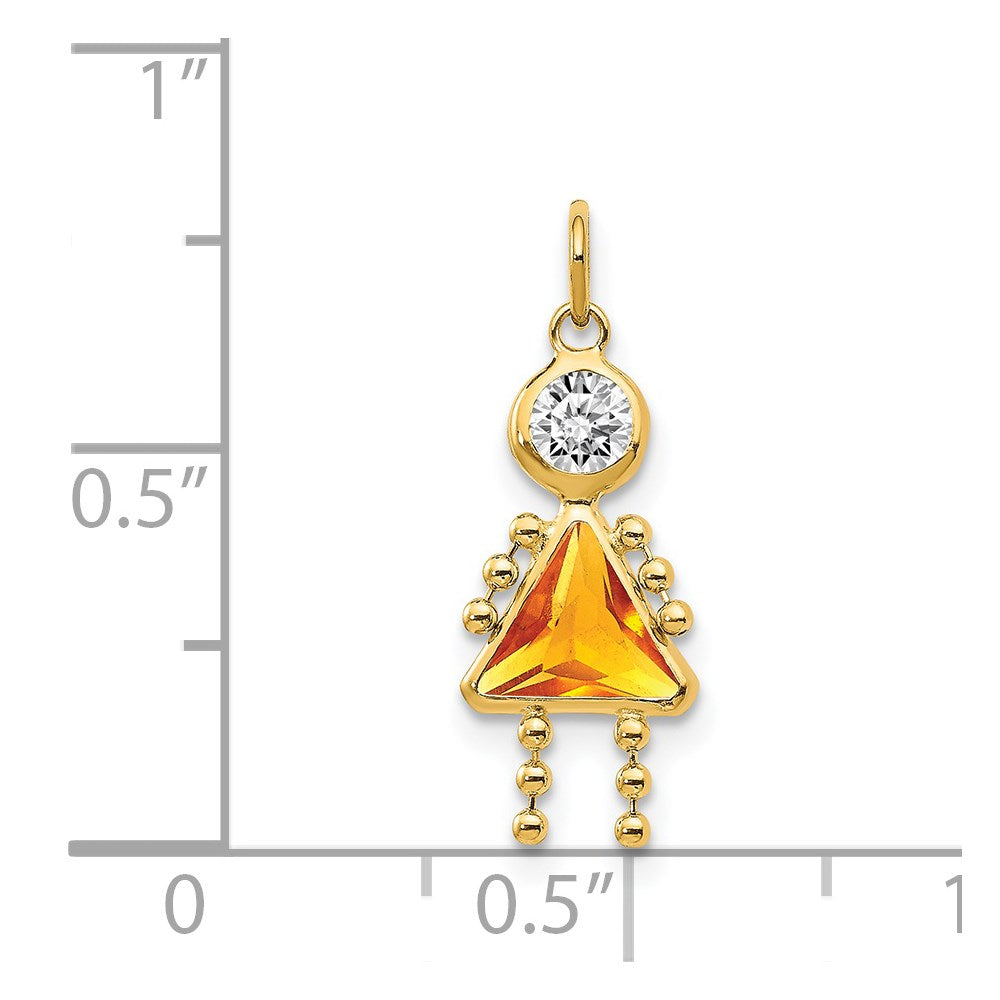 14k November Girl Synthetic Birthstone Charm