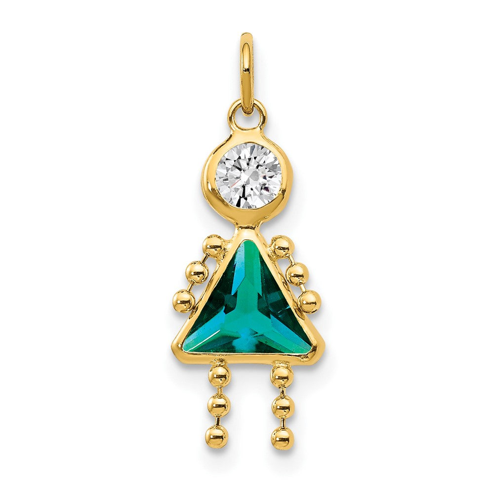 14k December Girl Synthetic Birthstone Charm