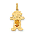 14K Girl Charm 6x4 Oval Genuine Citrine-November