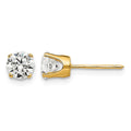 14k 5mm Round CZ Stud Earrings