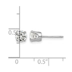 14k White Gold 5mm Round CZ Stud Earrings