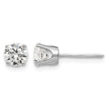 14k White Gold 5mm Round CZ Stud Earrings