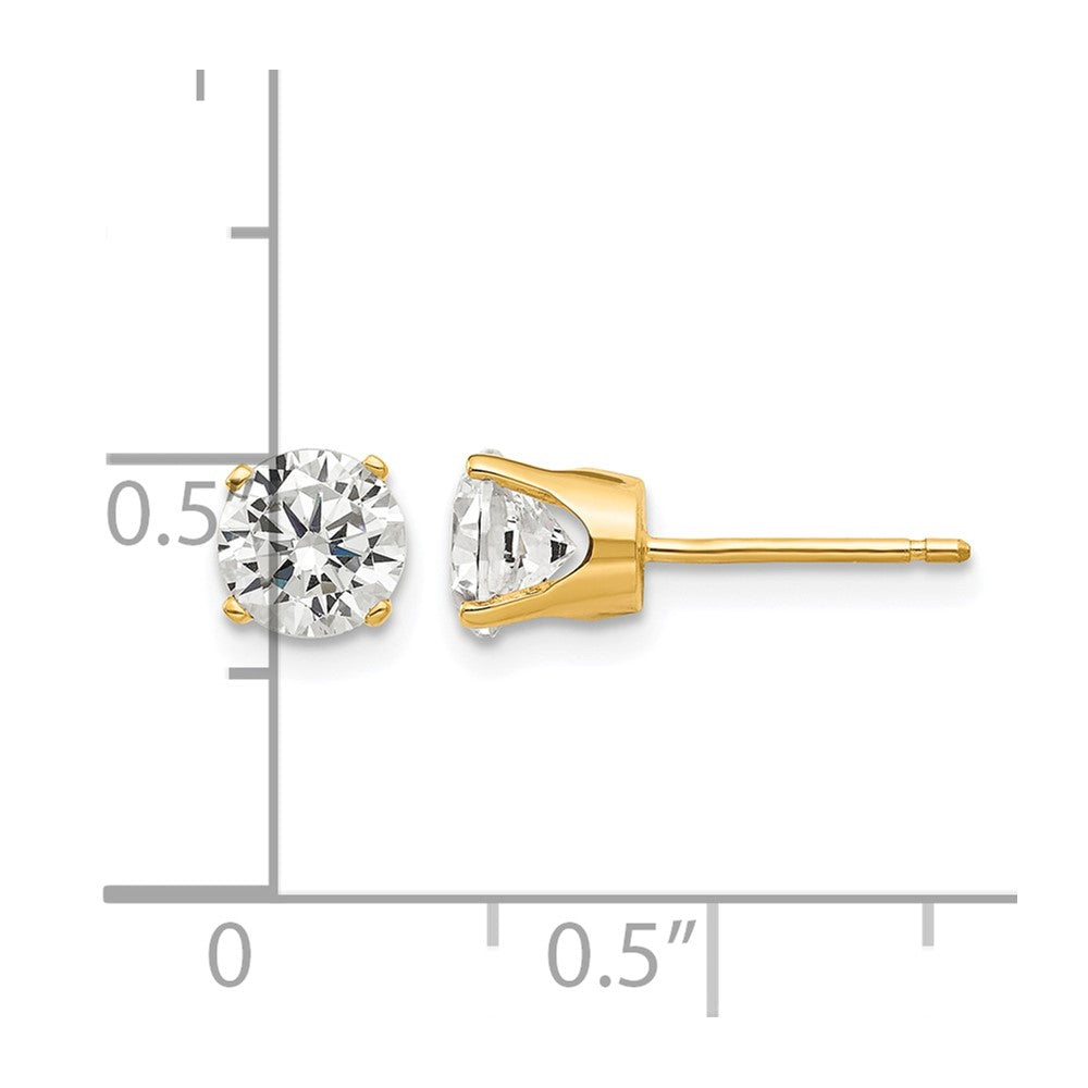 14k 5.5mm Round CZ Stud Earrings