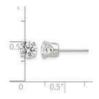 14k White Gold 5.5mm Round CZ Stud Earrings