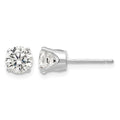 14k White Gold 5.5mm Round CZ Stud Earrings