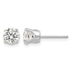 14k White Gold 5.5mm Round CZ Stud Earrings