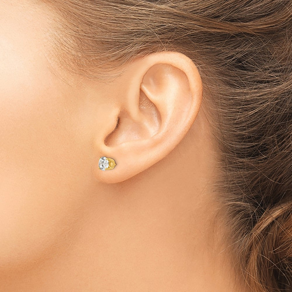 14k 5.75mm Round CZ Stud Earrings