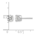 14k White Gold 5.75mm Round CZ Stud Earrings