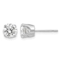 14k White Gold 5.75mm Round CZ Stud Earrings