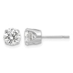 14k White Gold 5.75mm Round CZ Stud Earrings