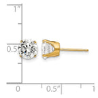14k 6.5mm Round CZ Stud Earrings
