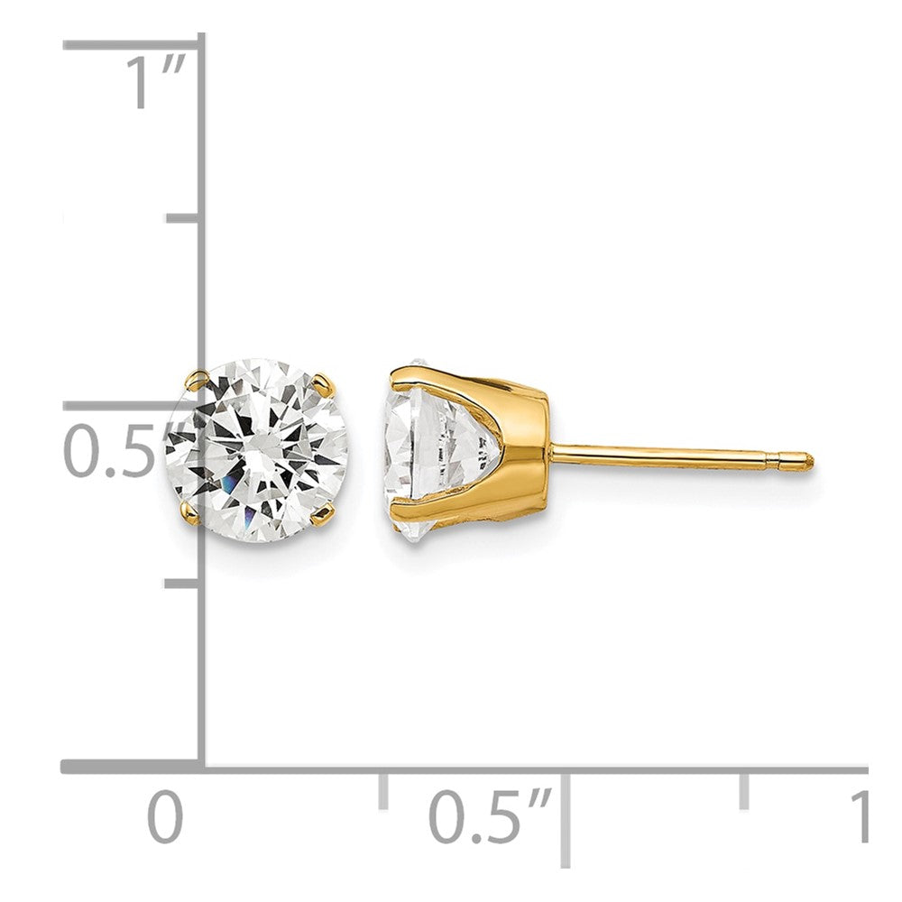 14k 6.5mm Round CZ Stud Earrings