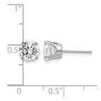 14k White Gold 6.5mm Round CZ Stud Earrings