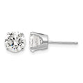 14k White Gold 6.5mm Round CZ Stud Earrings