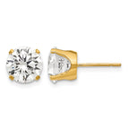 14k 8mm Round CZ Stud Earrings