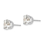 14k White Gold 8mm Round CZ Stud Earrings