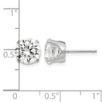 14k White Gold 8mm Round CZ Stud Earrings
