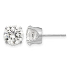 14k White Gold 8mm Round CZ Stud Earrings