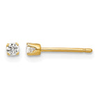 14k 2.25mm Round CZ Stud Earrings