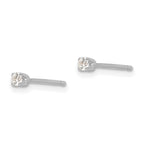 14k White Gold 2.25mm Round CZ Stud Earrings