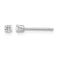 14k White Gold 2.25mm Round CZ Stud Earrings