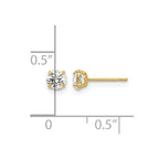 14k 4mm Round CZ Post Earrings