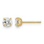14k 4mm Round CZ Post Earrings