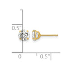 14k 5mm Round CZ Post Earrings