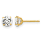 14k 5mm Round CZ Post Earrings