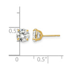 14k 6mm Round CZ Post Earrings