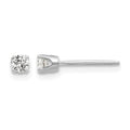 14k White Gold 2.75mm Round CZ Stud Earrings