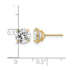 14k 7mm Round CZ Post Earrings