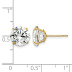14k 9mm Round CZ Post Earrings