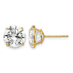 14k 9mm Round CZ Post Earrings
