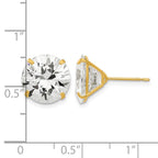14k 11mm Round CZ Post Earrings